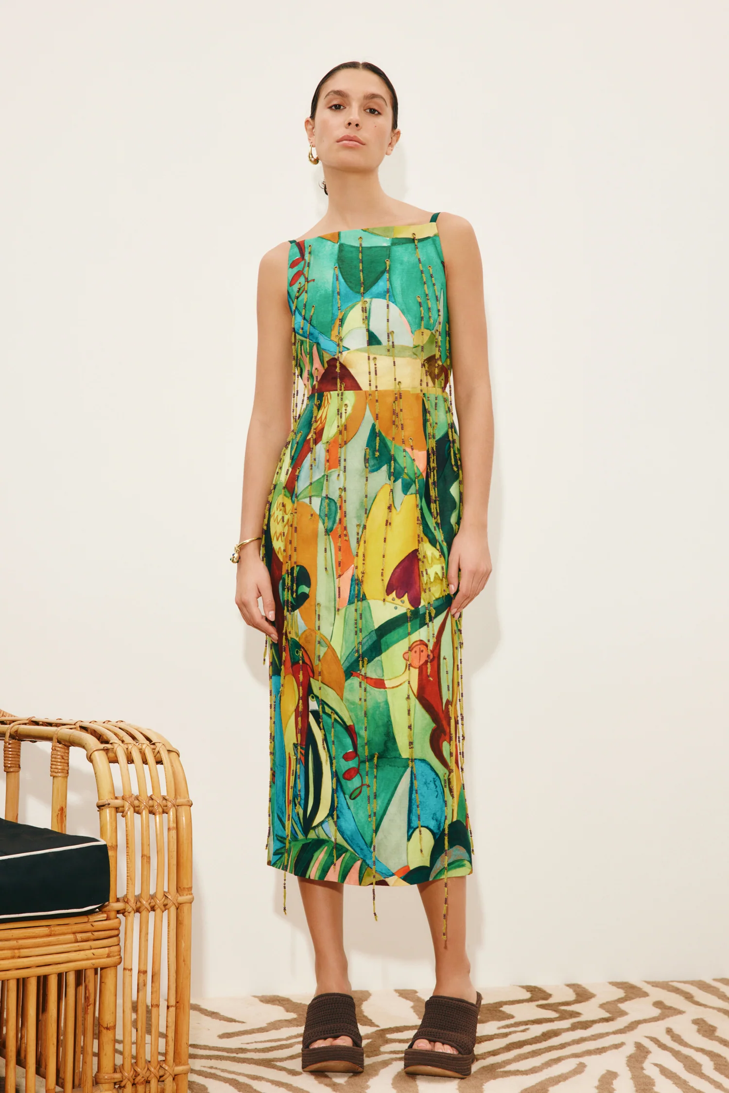 Alemais Mokshini Beaded Fringe Midi
