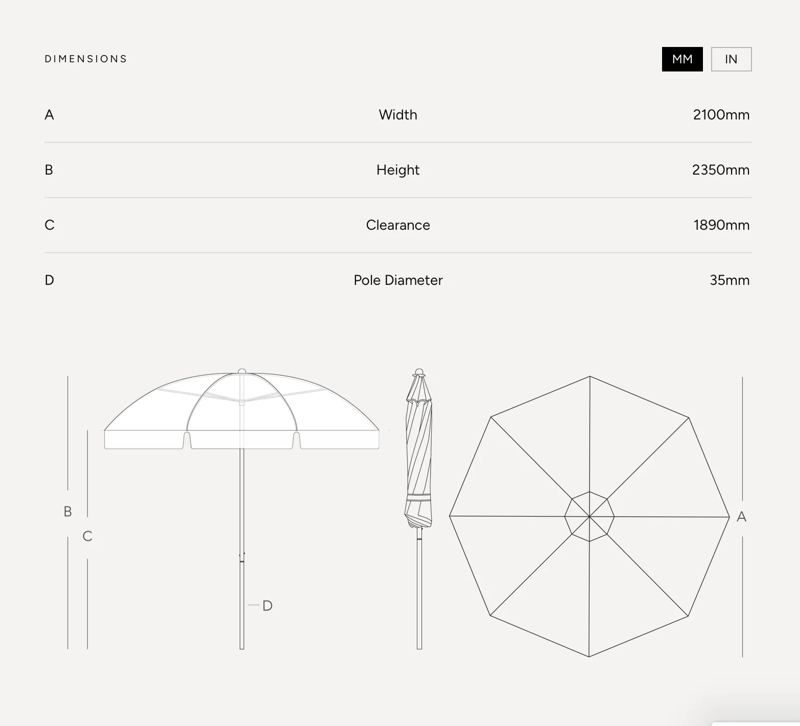 Basil Bangs Jardin Soft Scallop Patio Umbrella - Image 8