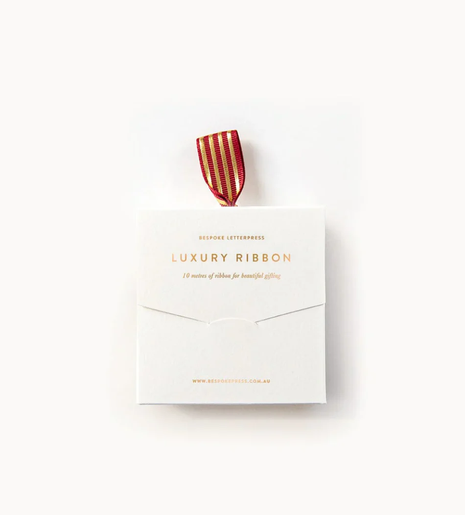 Bespoke Letterpress Gold Foil Striped Ribbon - Image 3