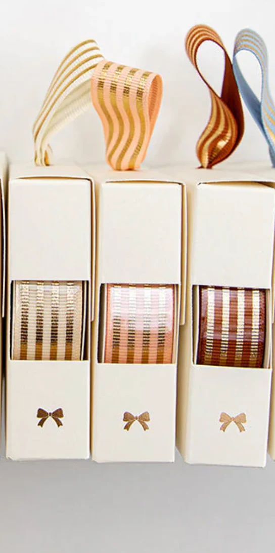 Bespoke Letterpress Gold Foil Striped Ribbon - Image 6