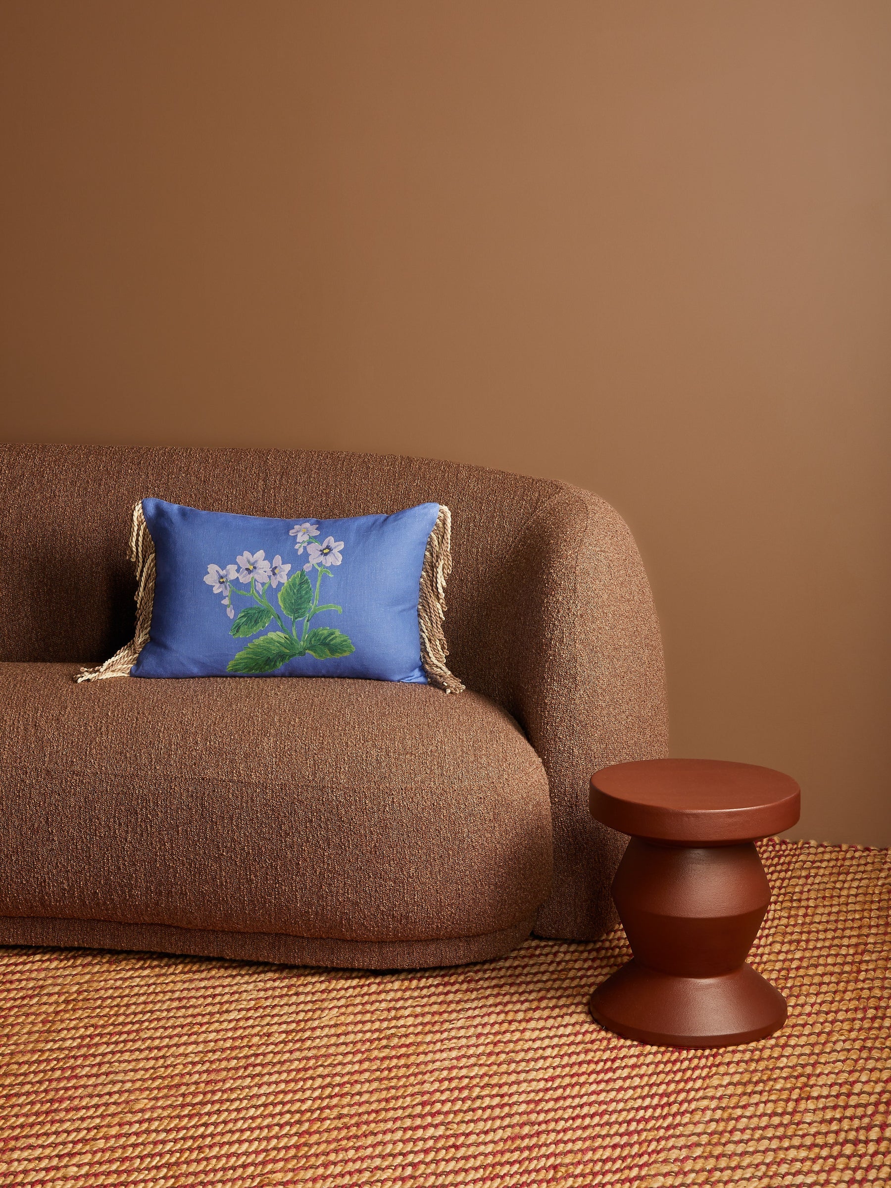 Bonnie & Neil Cottage Garden Blue Linen Cushion - Image 5