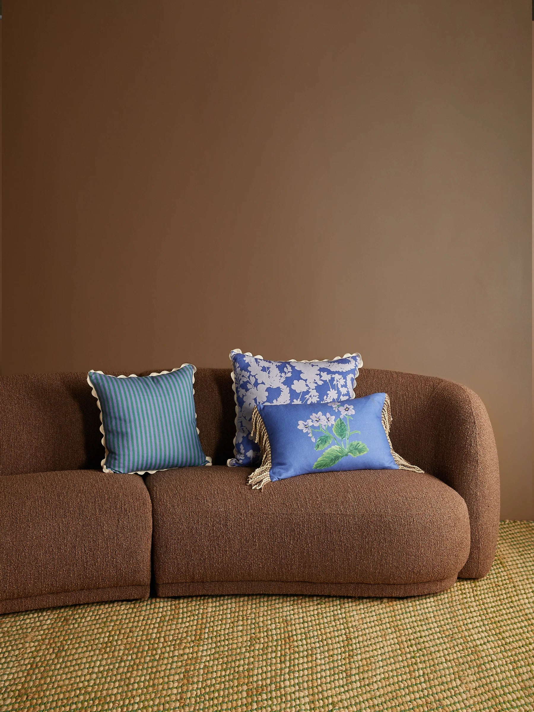 Bonnie & Neil Cottage Garden Blue Linen Cushion - Image 6