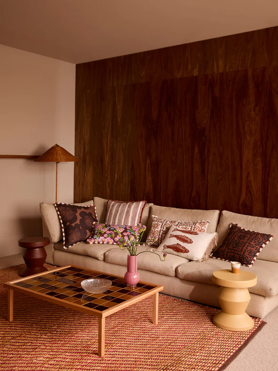 Bonnie & Neil Daisy Brown Cushion - Image 3