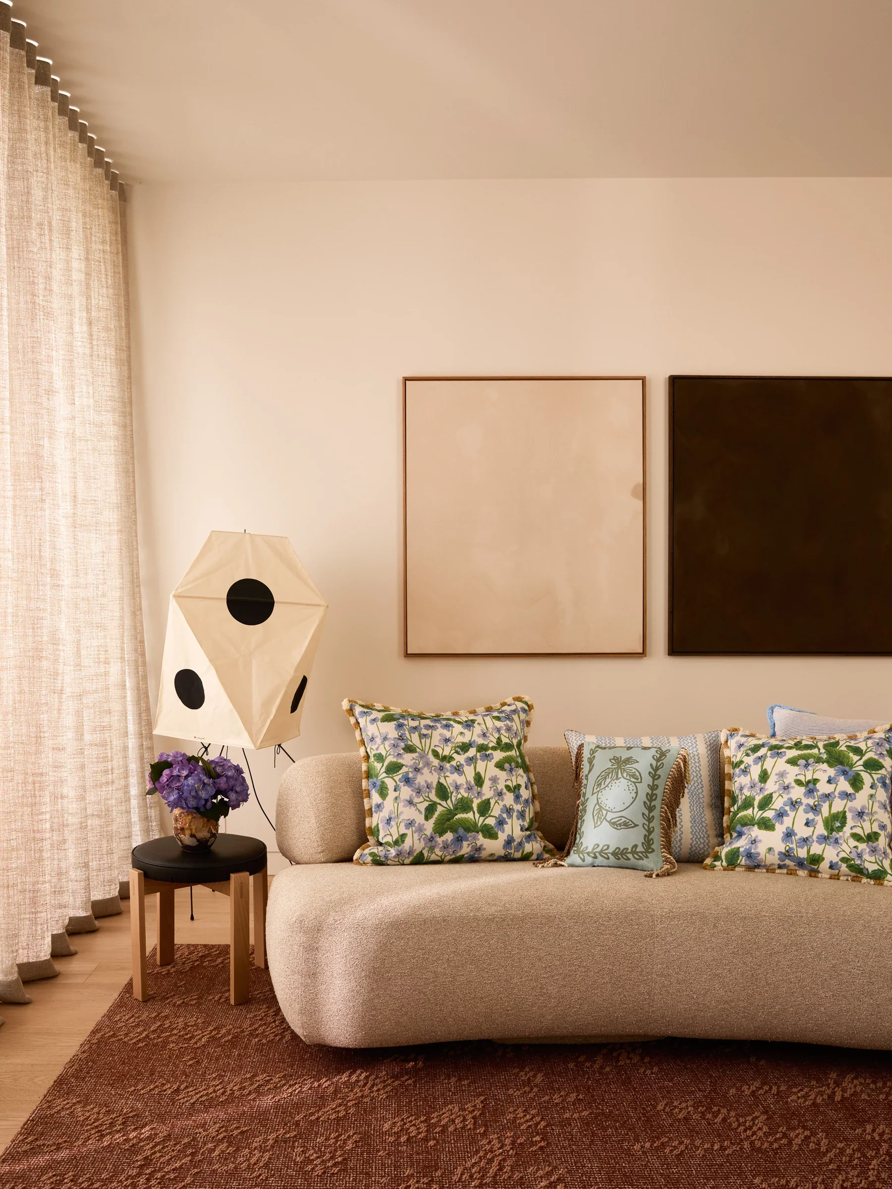 Bonnie & Neil Petra Blue Linen Cushion - Image 6