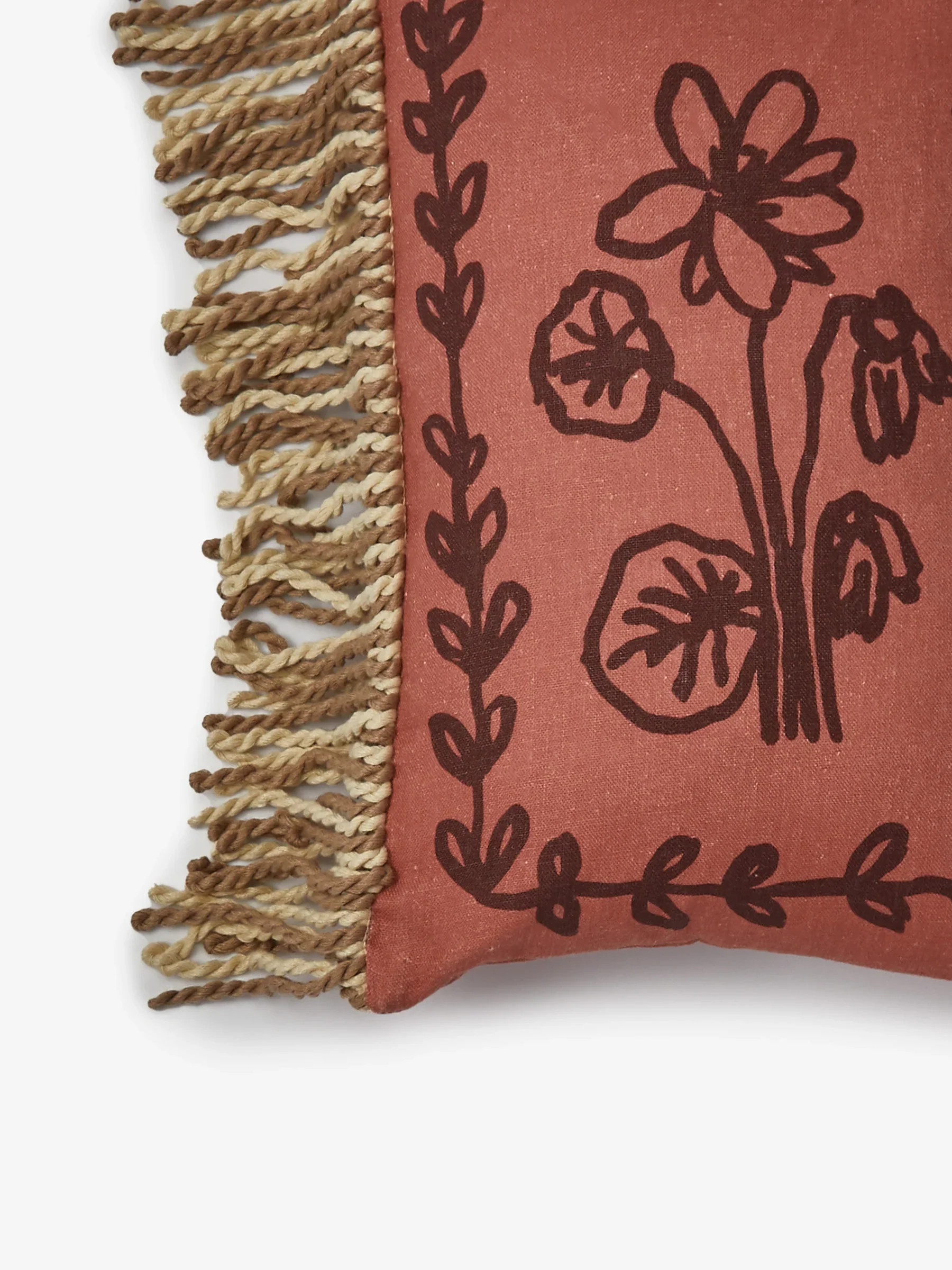 Bonnie & Neil Petra Coral Linen Cushion - Image 3