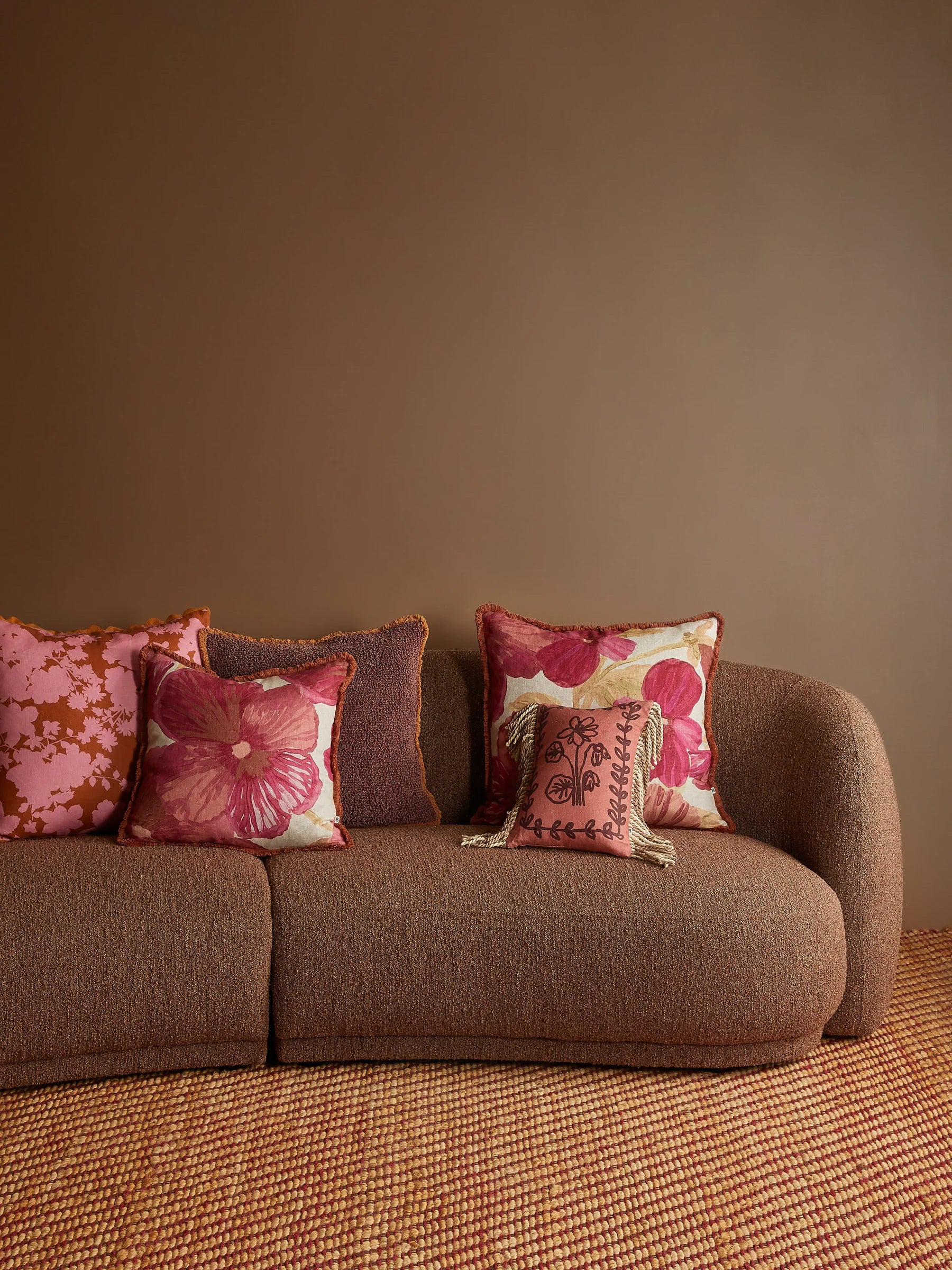 Bonnie & Neil Petra Coral Linen Cushion - Image 4