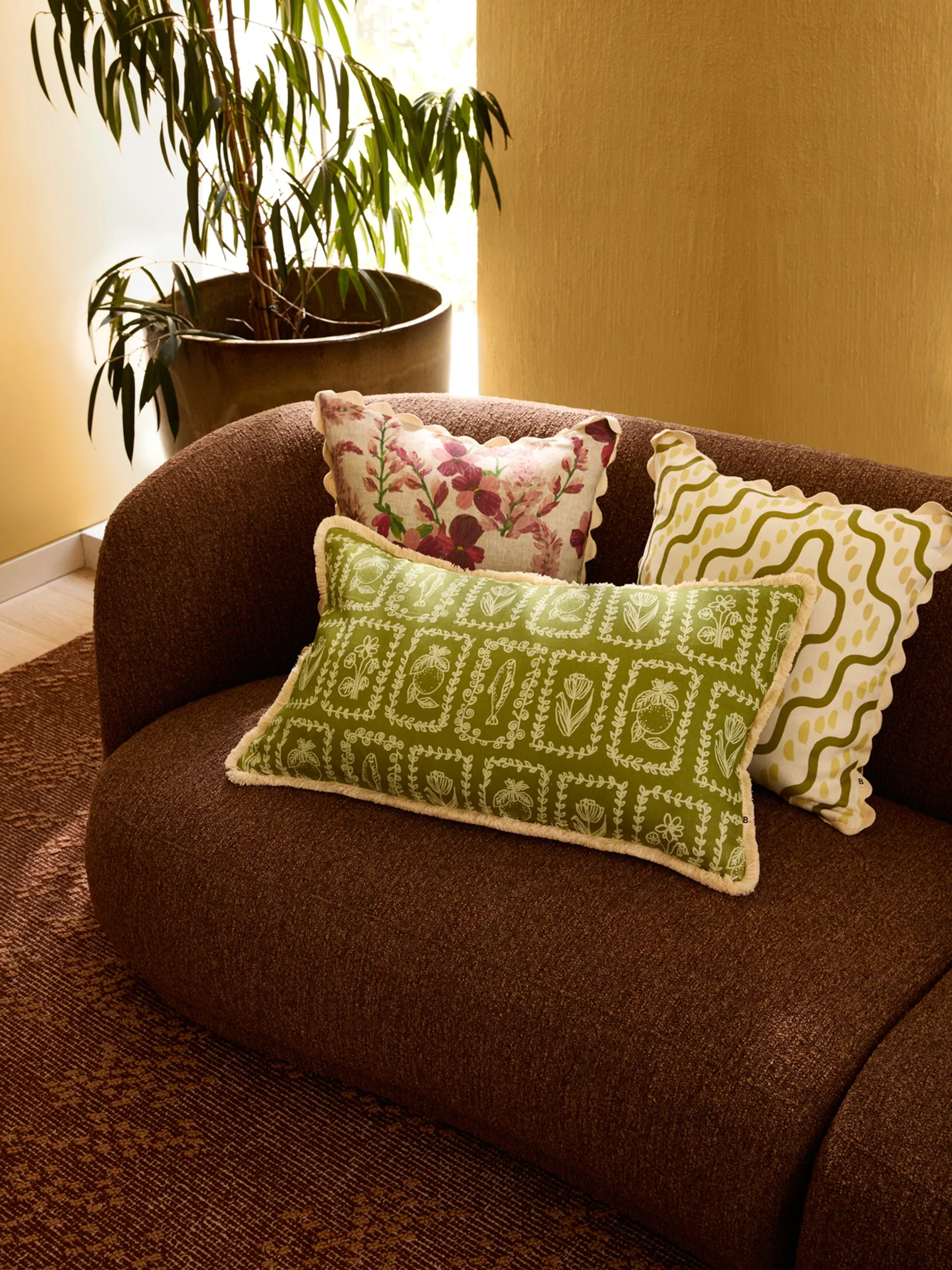 Bonnie & Neil Petra Sage Linen Cushion - Image 5