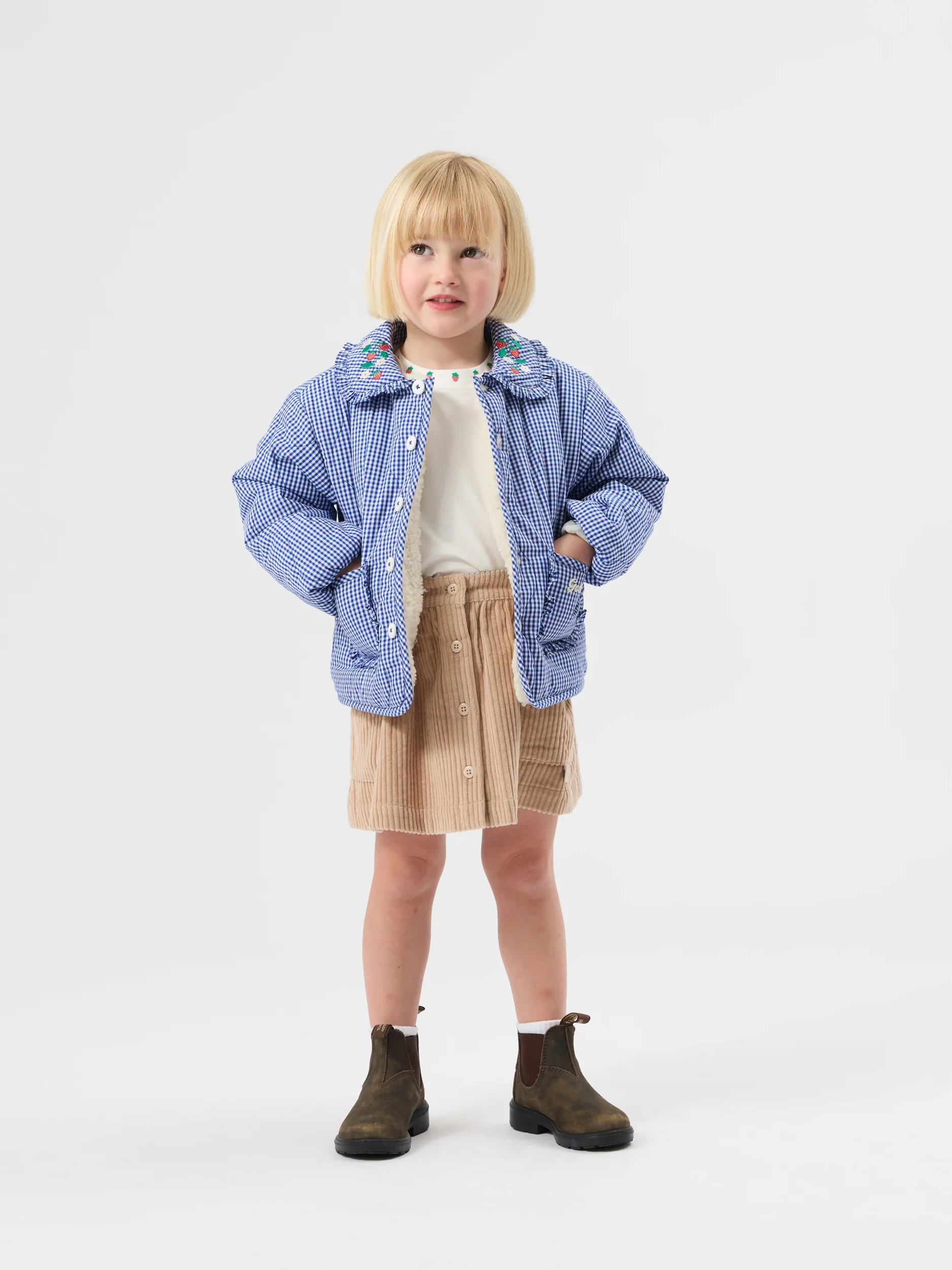 Goldie + Ace Wild Strawberry Gingham Padded Jacket - Image 4