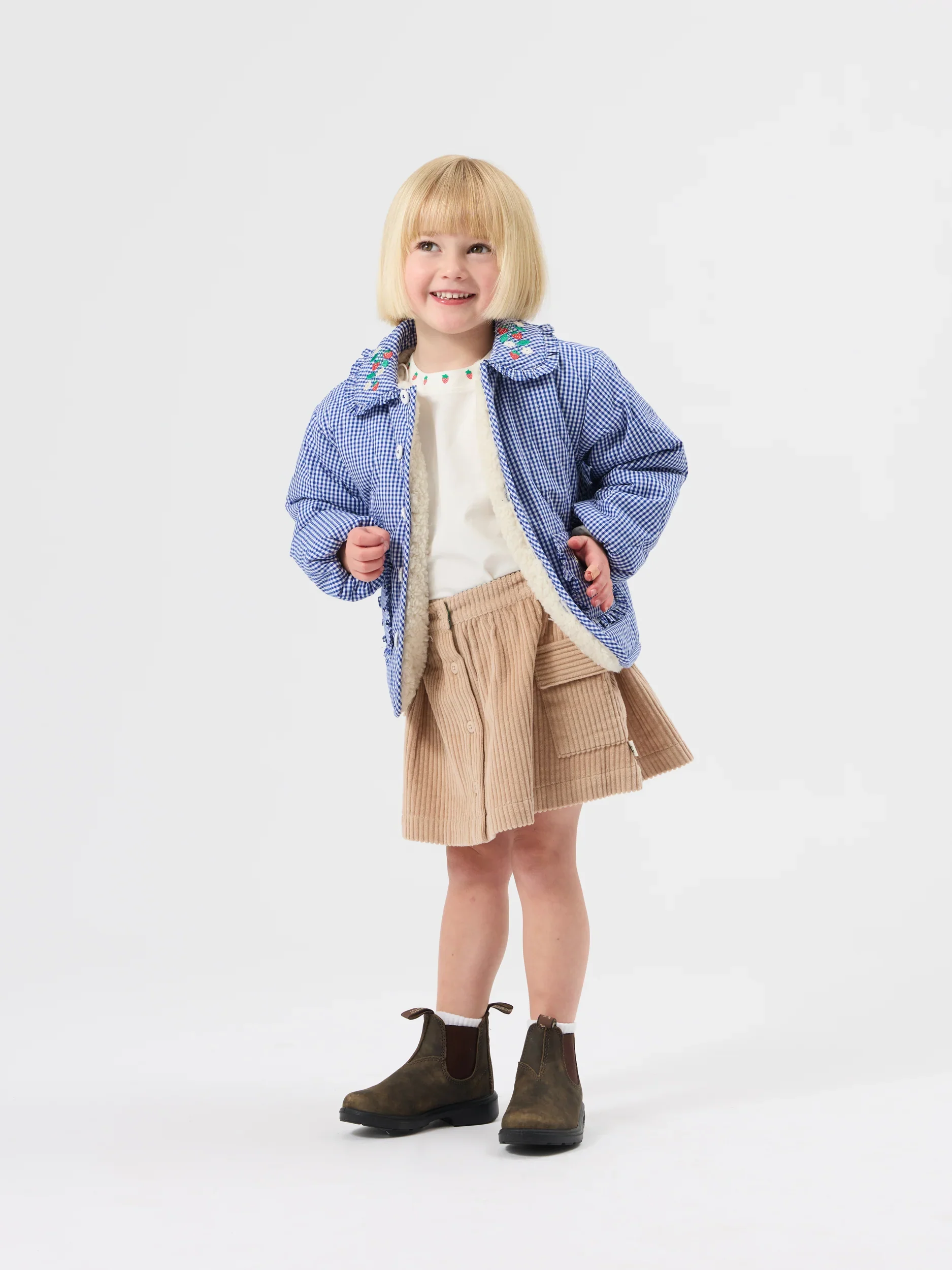 Goldie + Ace Wild Strawberry Gingham Padded Jacket - Image 7