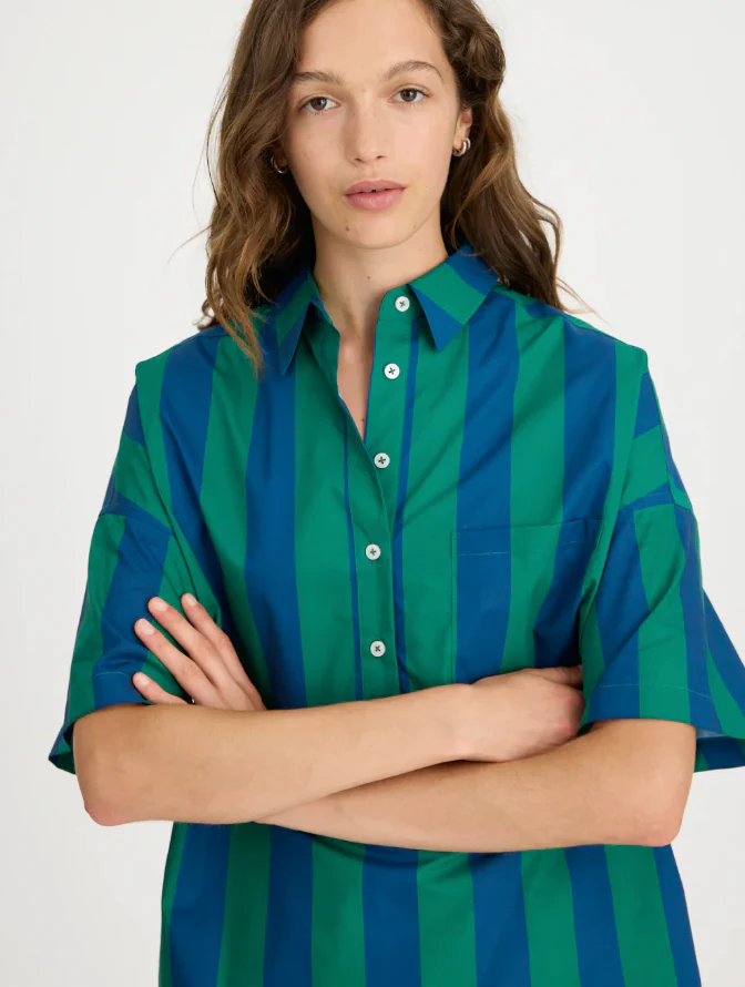 LMND Chiara Half Placket Stripe Shirt WAS $180 - Image 2