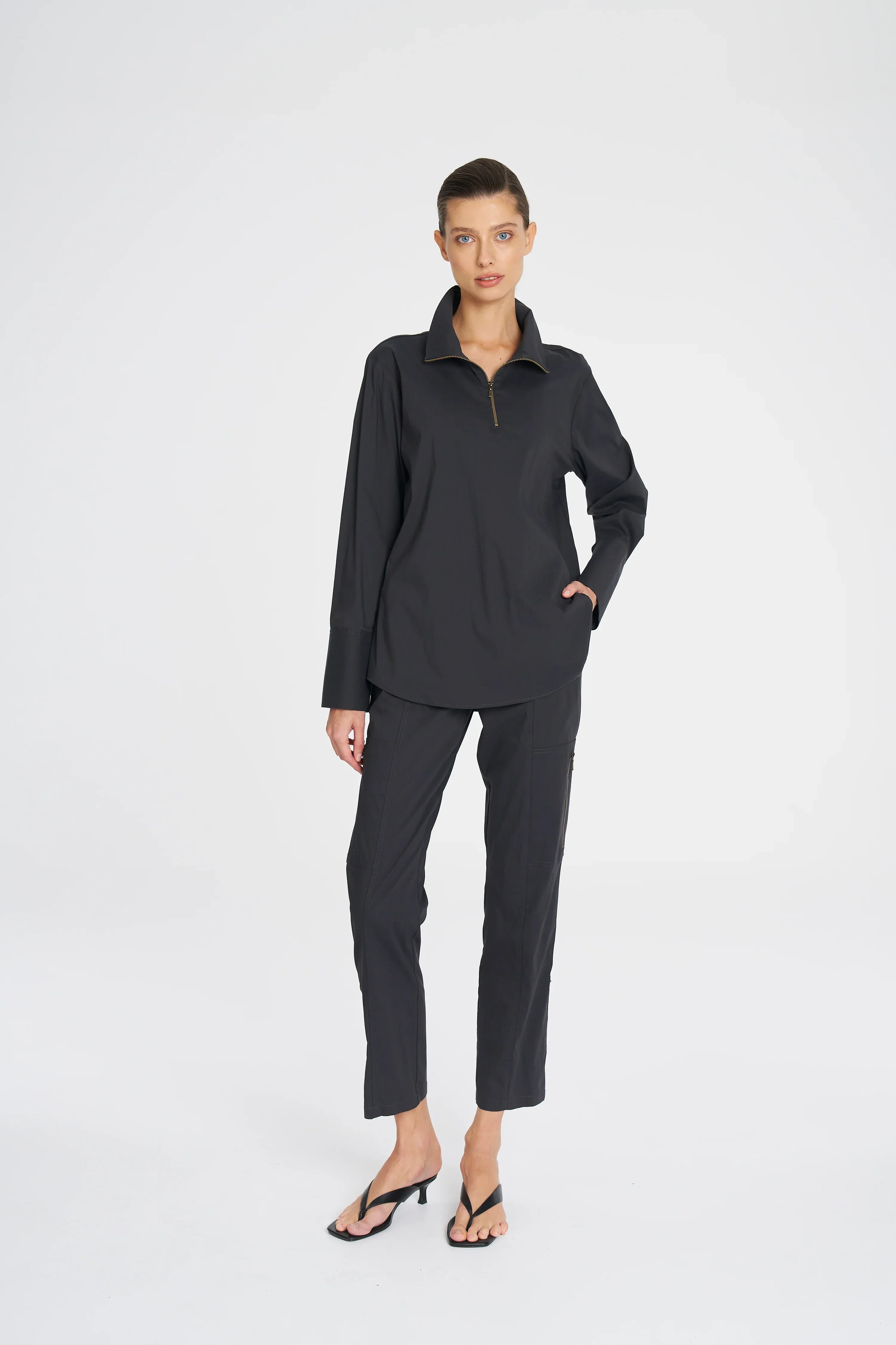 Mela Purdie Half Zip Blouse - Image 4