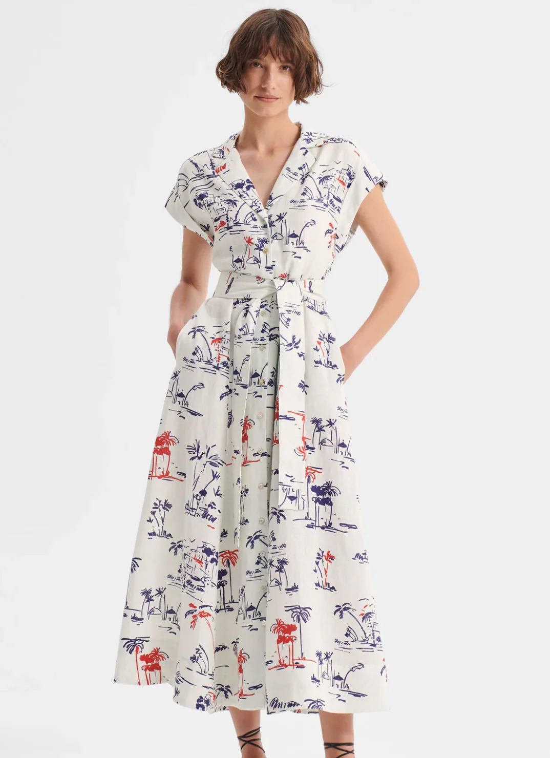 Morrison Capri Linen Shirt Dress WAS $449 - Image 3