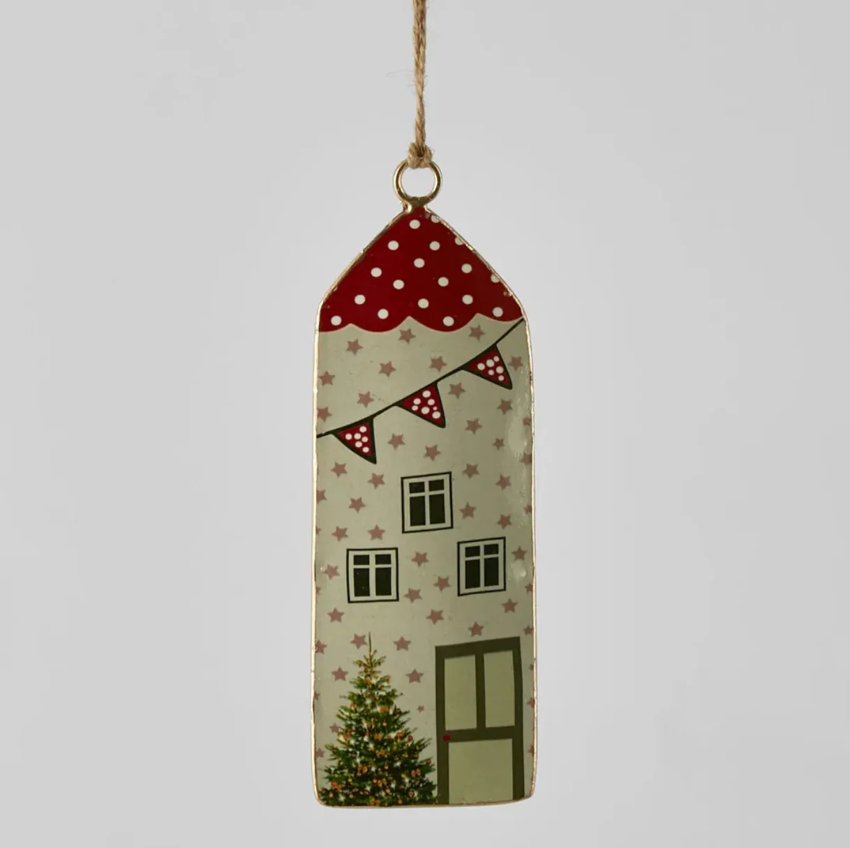 Village Enamel House Hanging Ornament - Image 3