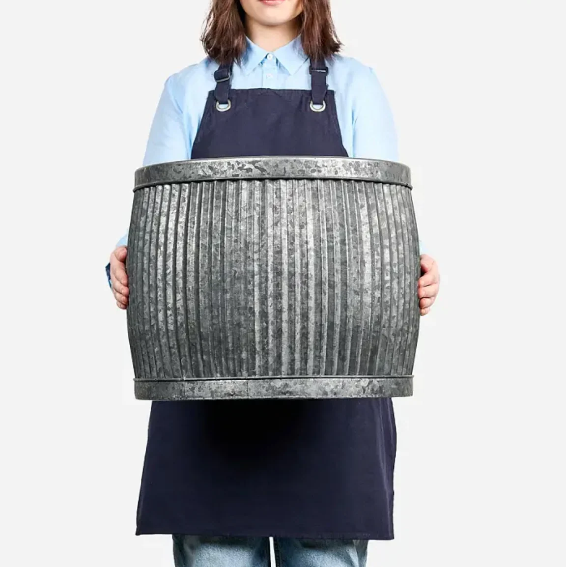 Wicka Dupont Fluted Metal Tin Planter - Image 4